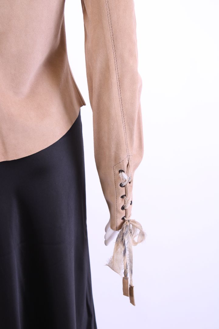 Roberta Scarpa L/S Suede Shirt Beige S