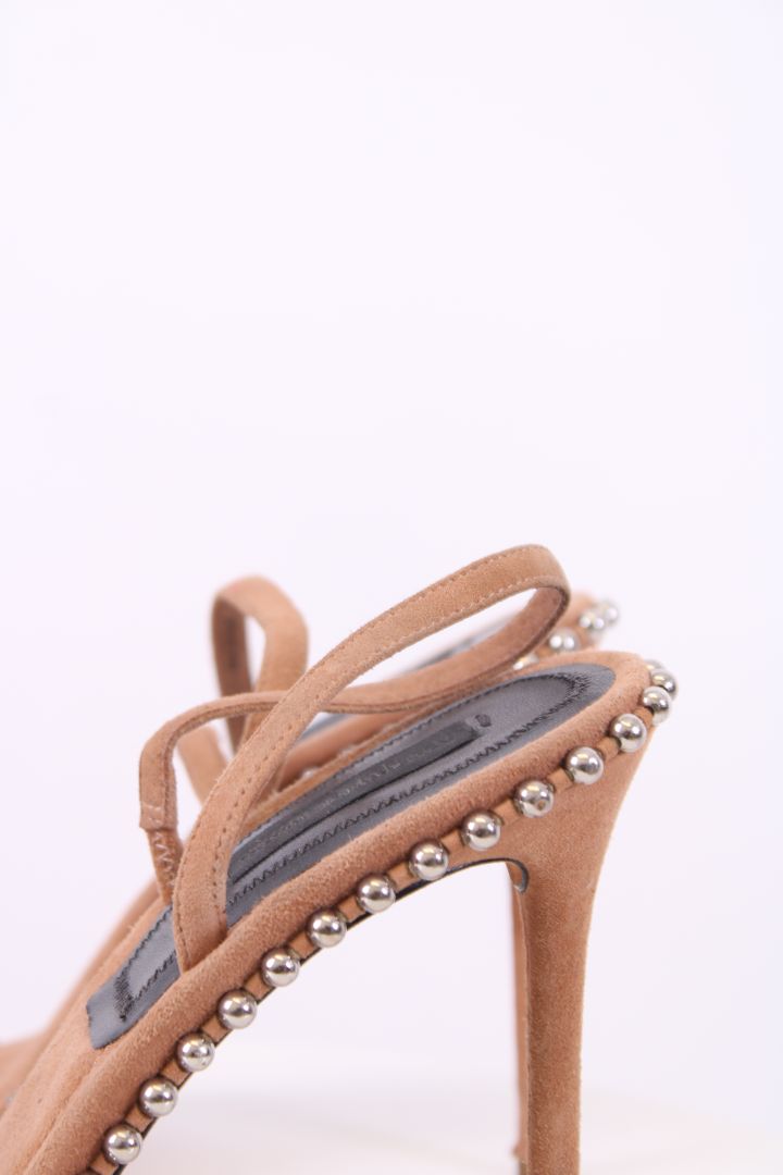 Alexander Wang Sling Back Stud Trim Heels Nude 39.5