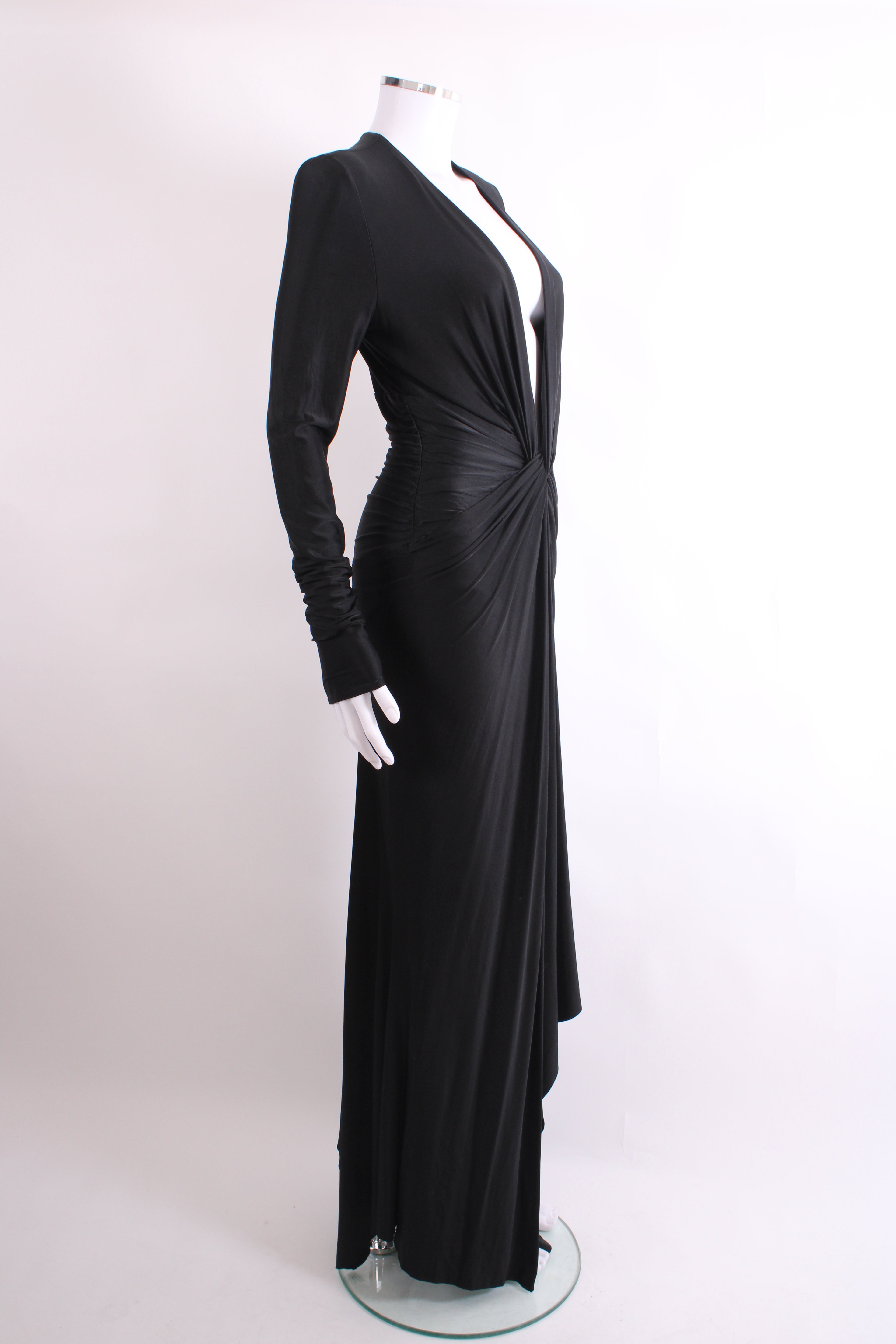 Alexandre Vauthier L/S Ruched Long Dress Black 10