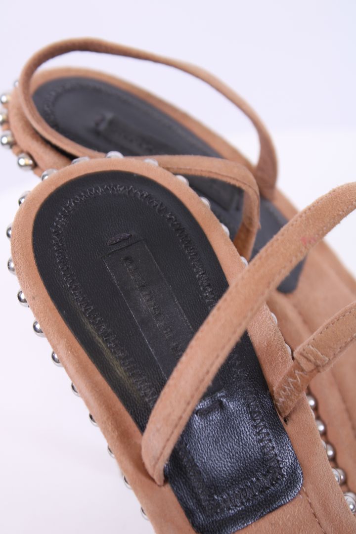 Alexander Wang Sling Back Stud Trim Heels Nude 39.5
