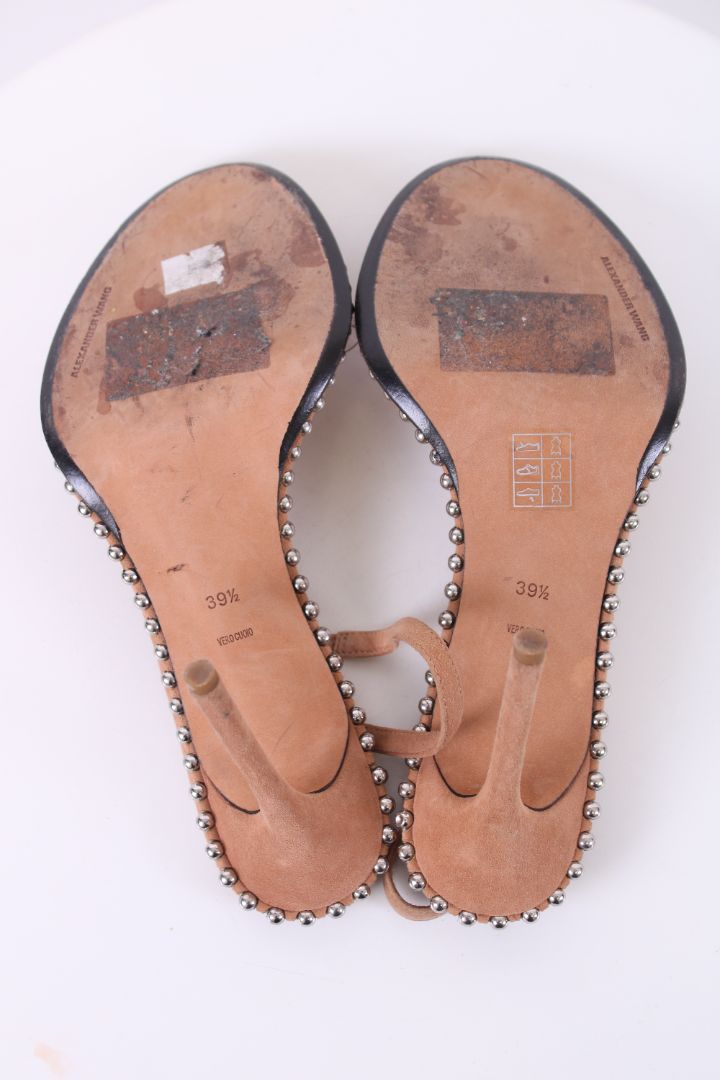 Alexander Wang Sling Back Stud Trim Heels Nude 39.5