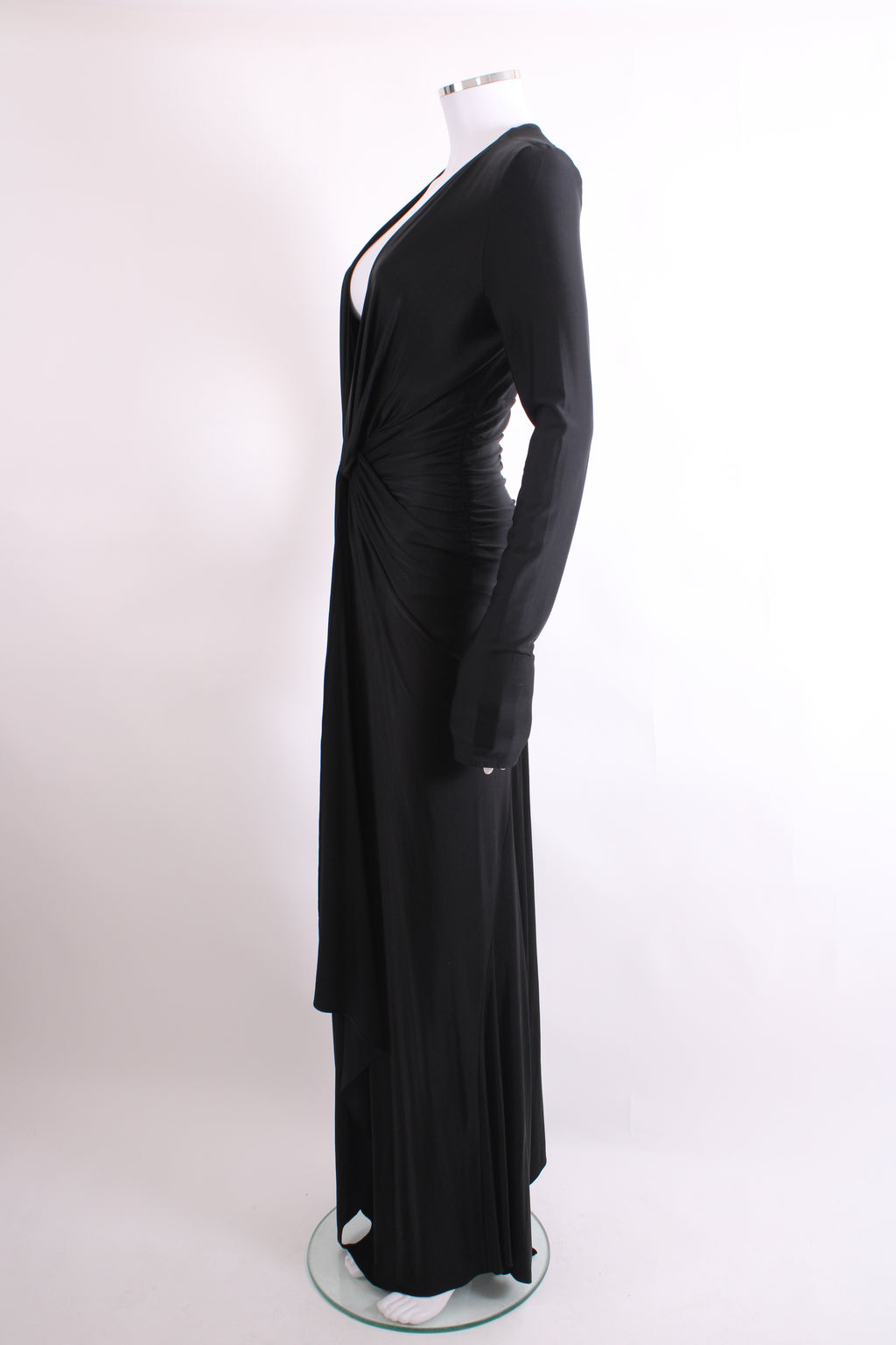 Alexandre Vauthier L/S Ruched Long Dress Black 10