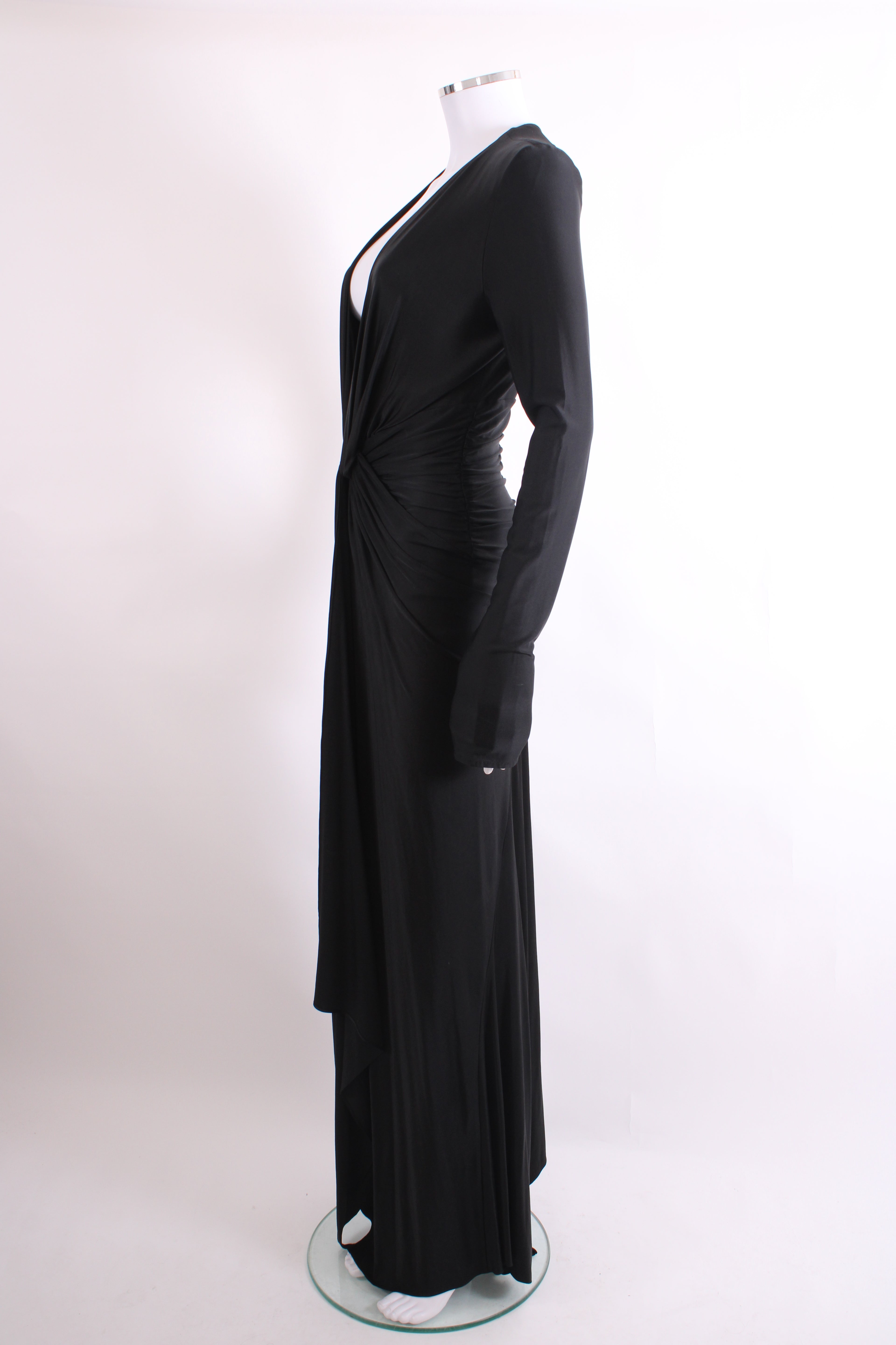 Alexandre Vauthier L/S Ruched Long Dress Black 10
