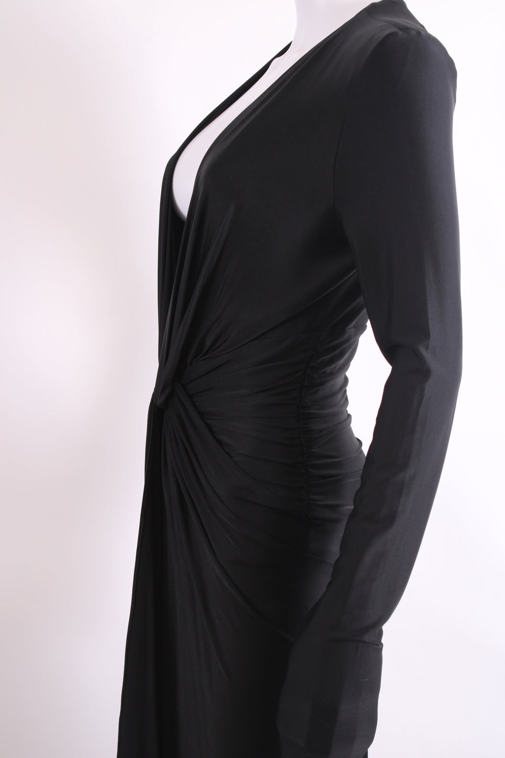 Alexandre Vauthier L/S Ruched Long Dress Black 10