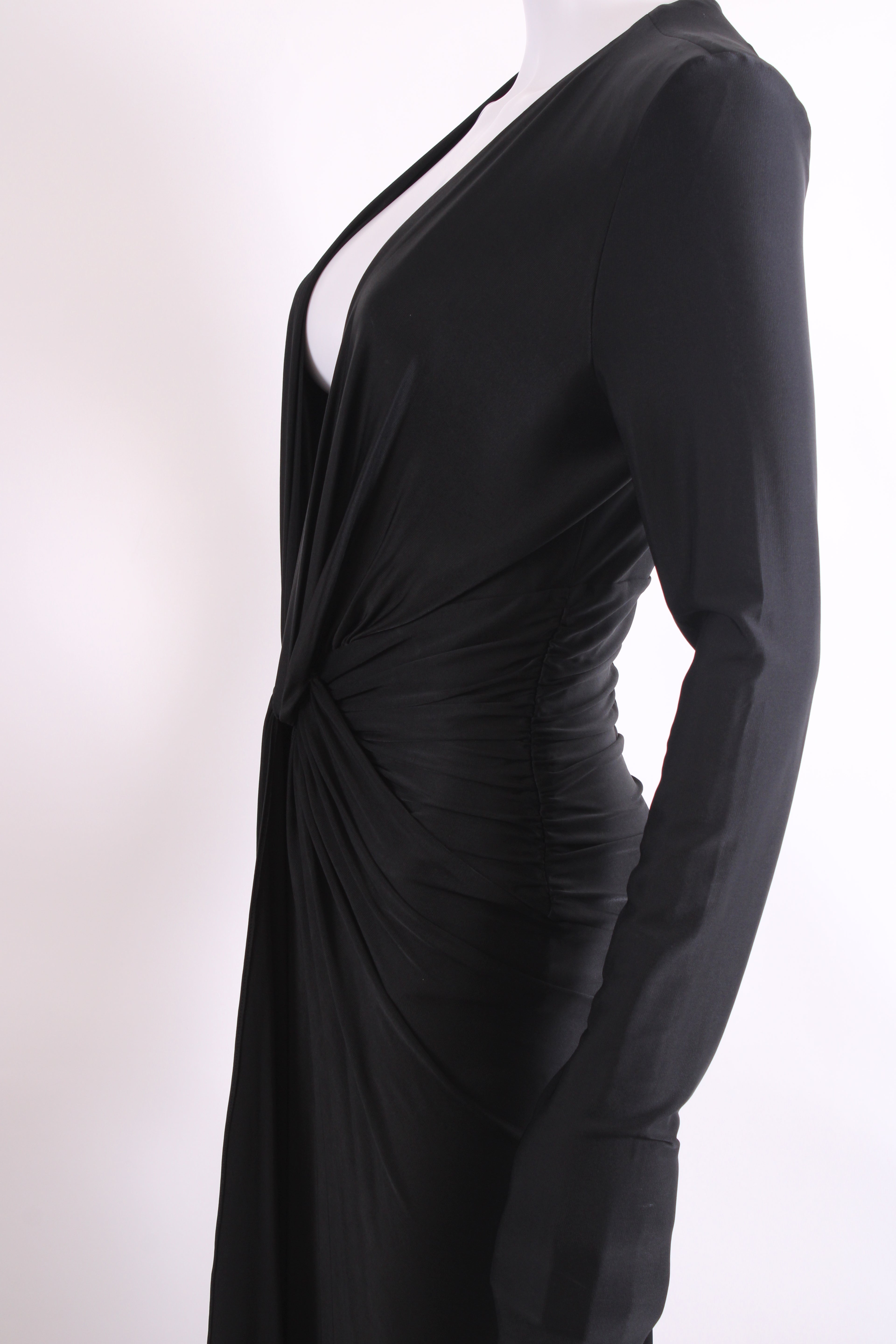 Alexandre Vauthier L/S Ruched Long Dress Black 10