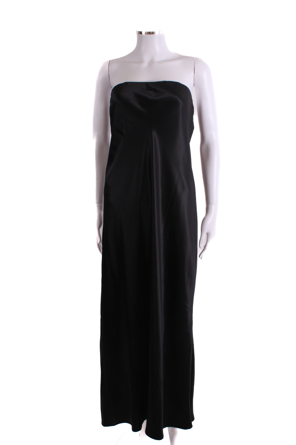 Reformation Strapless Satin Dress Black L