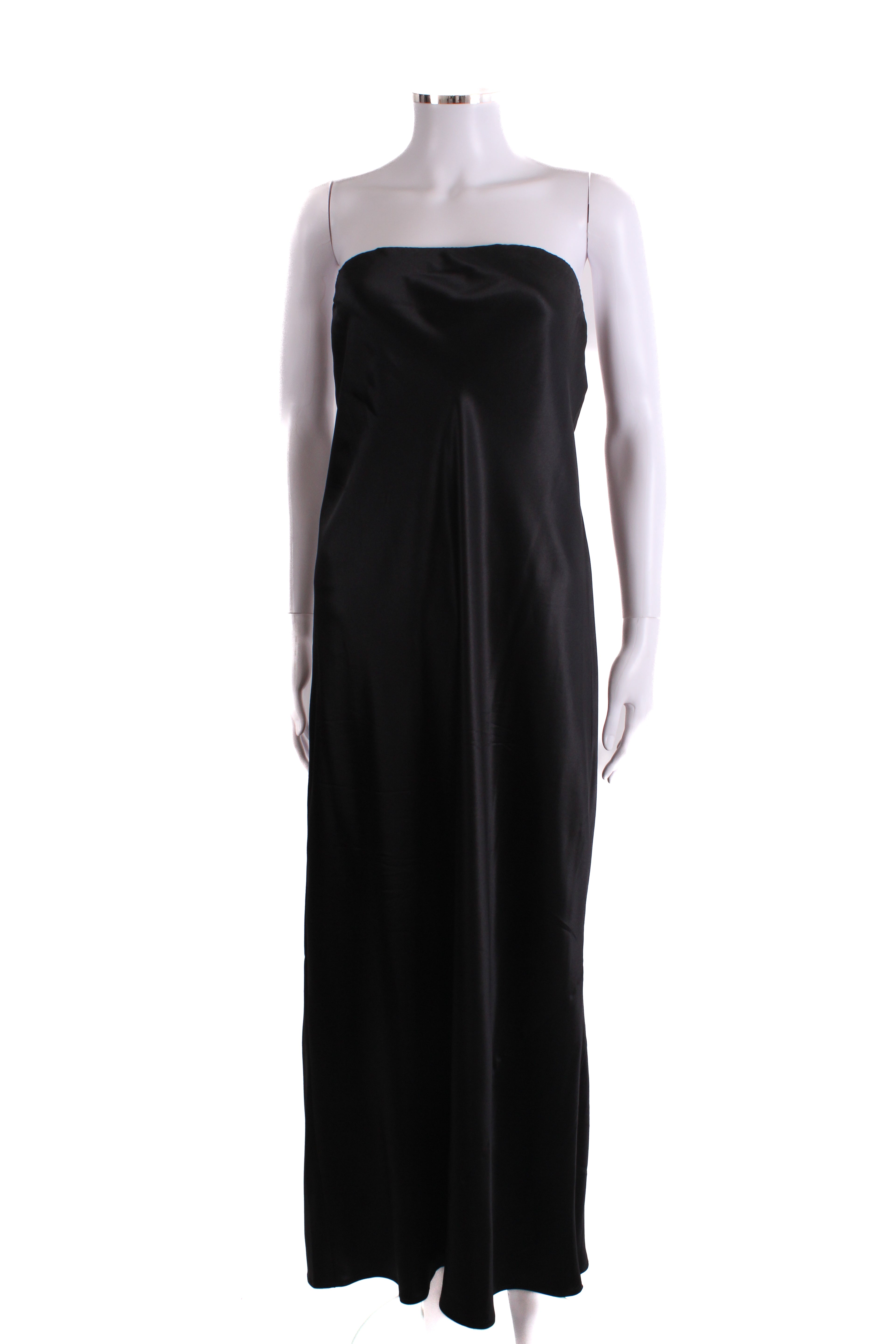 Reformation Strapless Satin Dress Black L