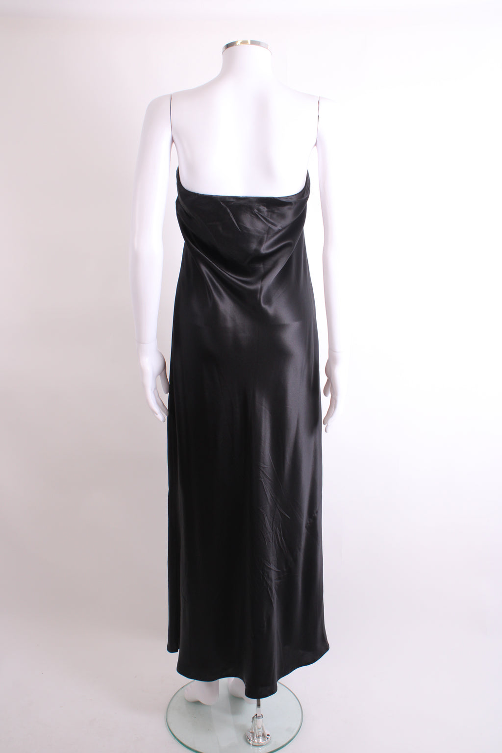Reformation Strapless Satin Dress Black L