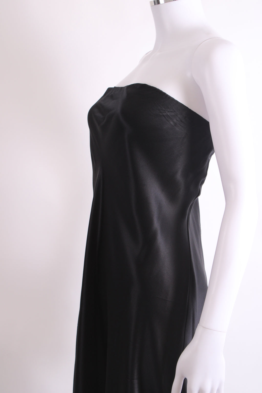 Reformation Strapless Satin Dress Black L