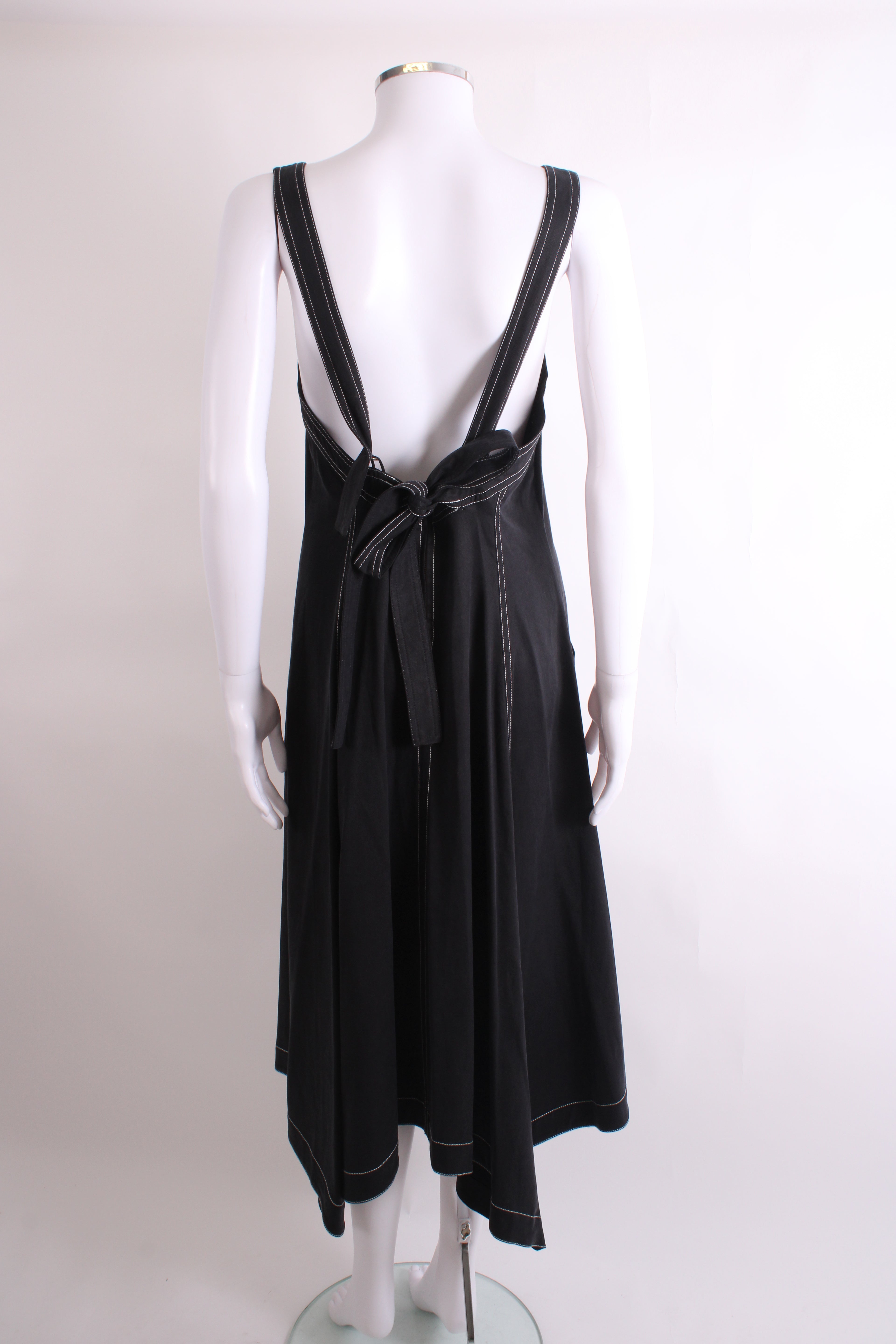 Ulla Johnson S/S Contrasting Stitch Dress Black/ White 12