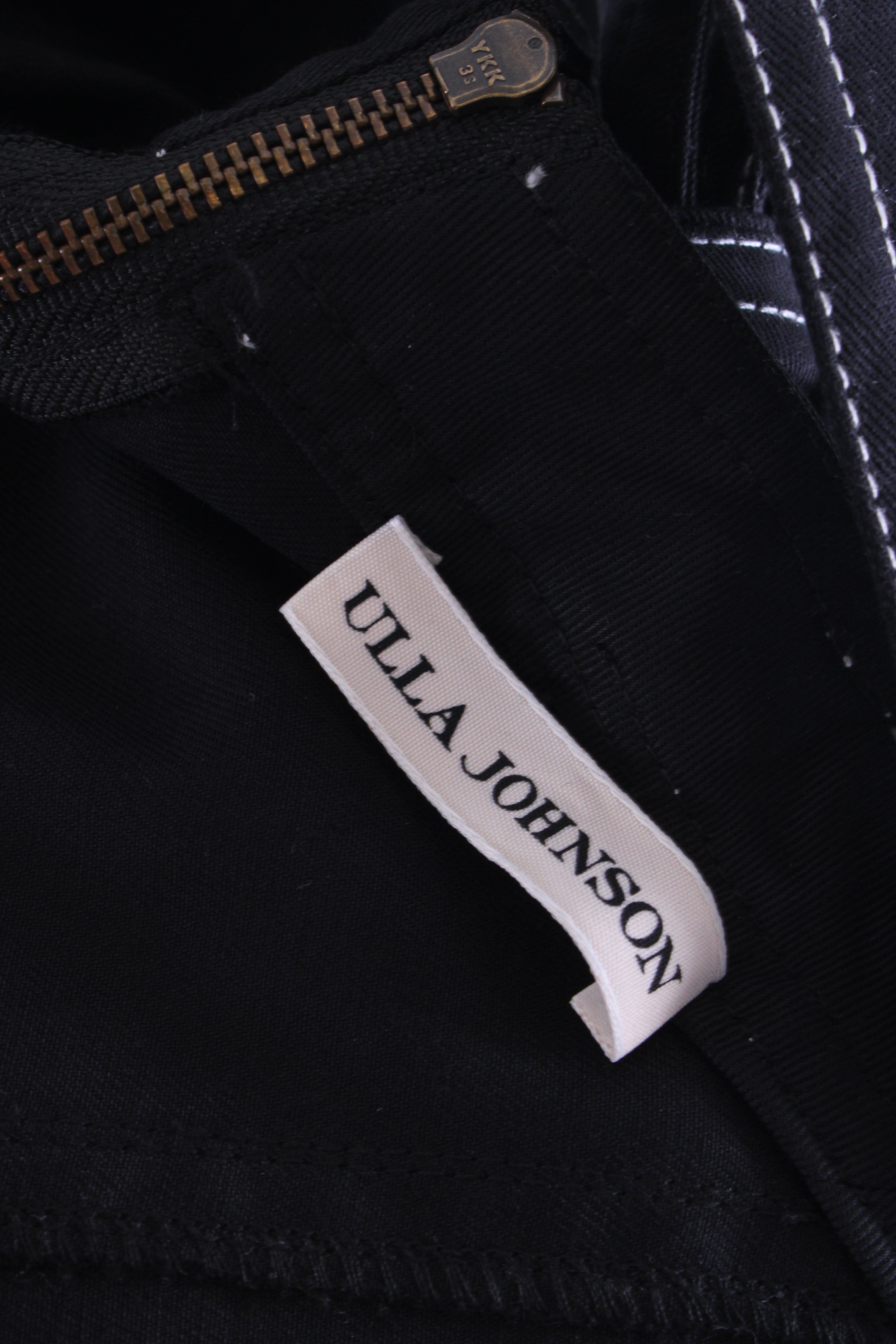 Ulla Johnson S/S Contrasting Stitch Dress Black/ White 12