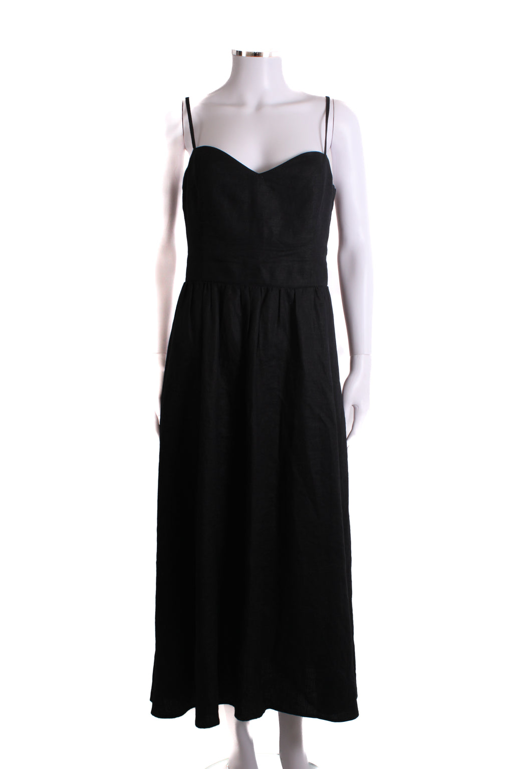 Reformation S/S Linen Dress Black 14