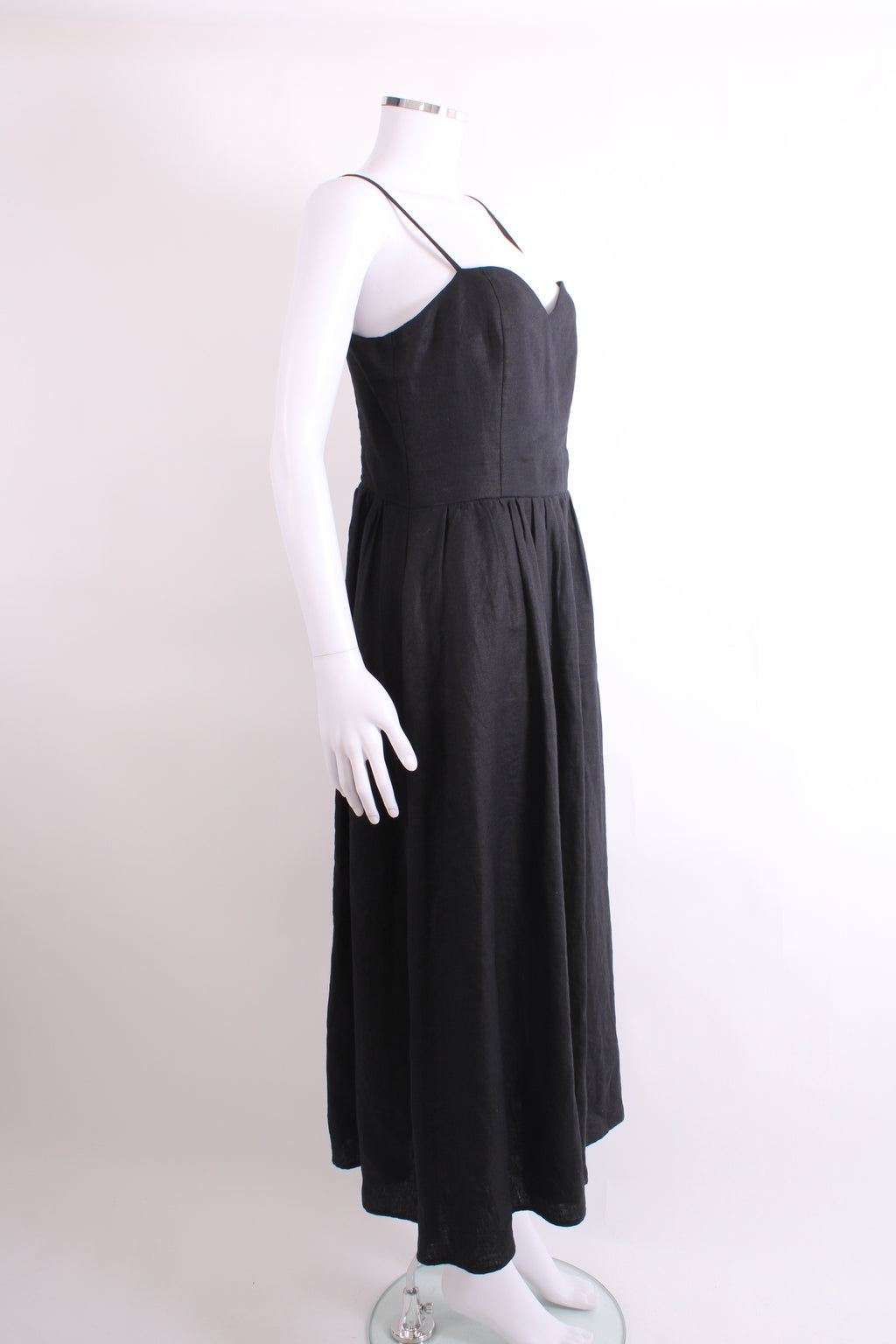 Reformation S/S Linen Dress Black 14