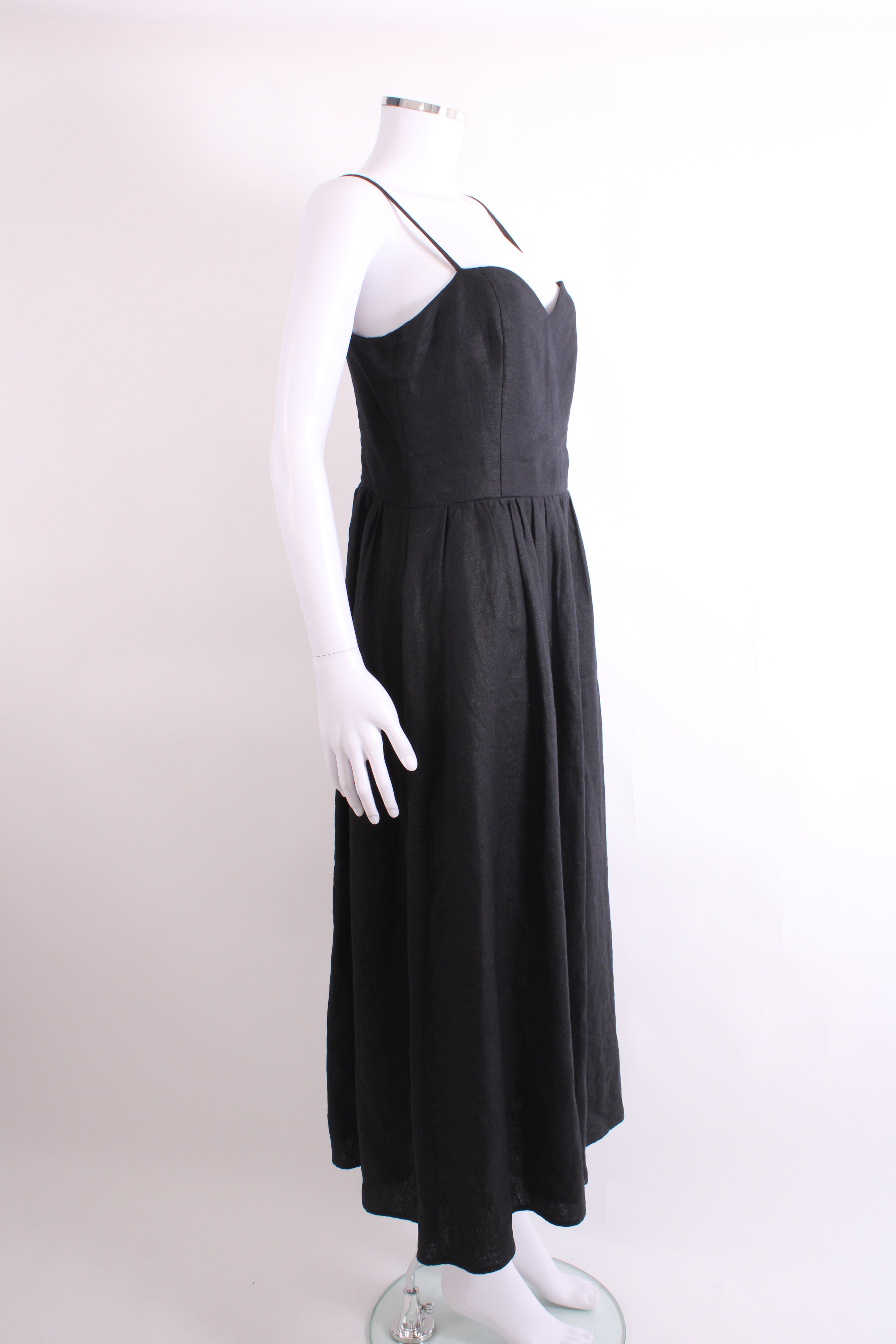 Reformation S/S Linen Dress Black 14