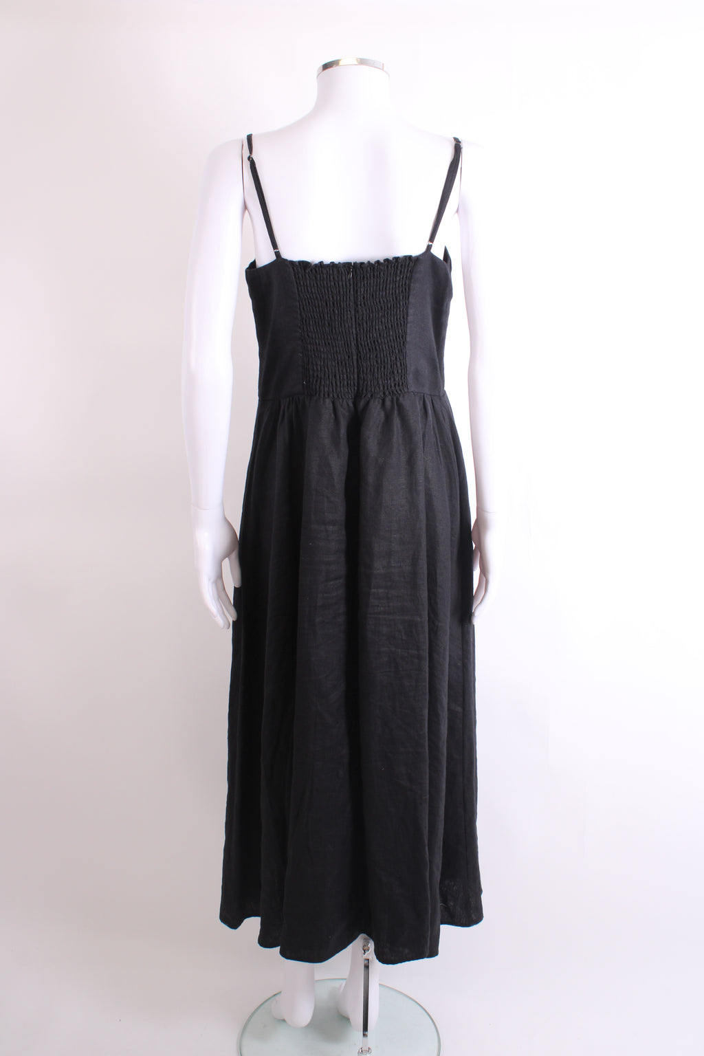 Reformation S/S Linen Dress Black 14