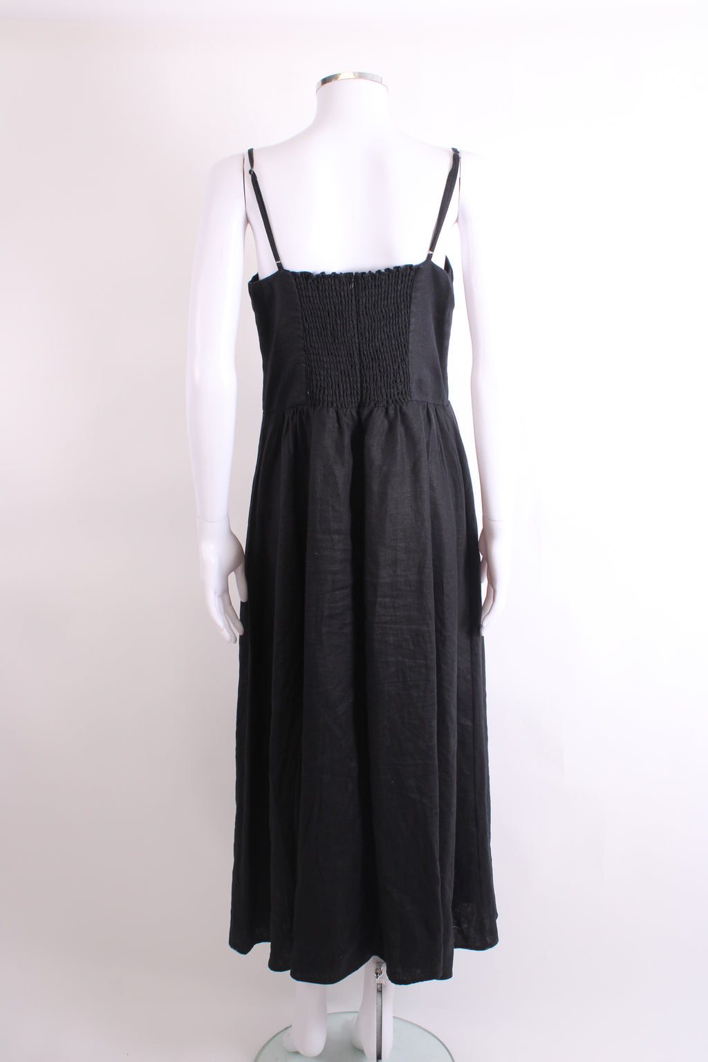 Reformation S/S Linen Dress Black 14