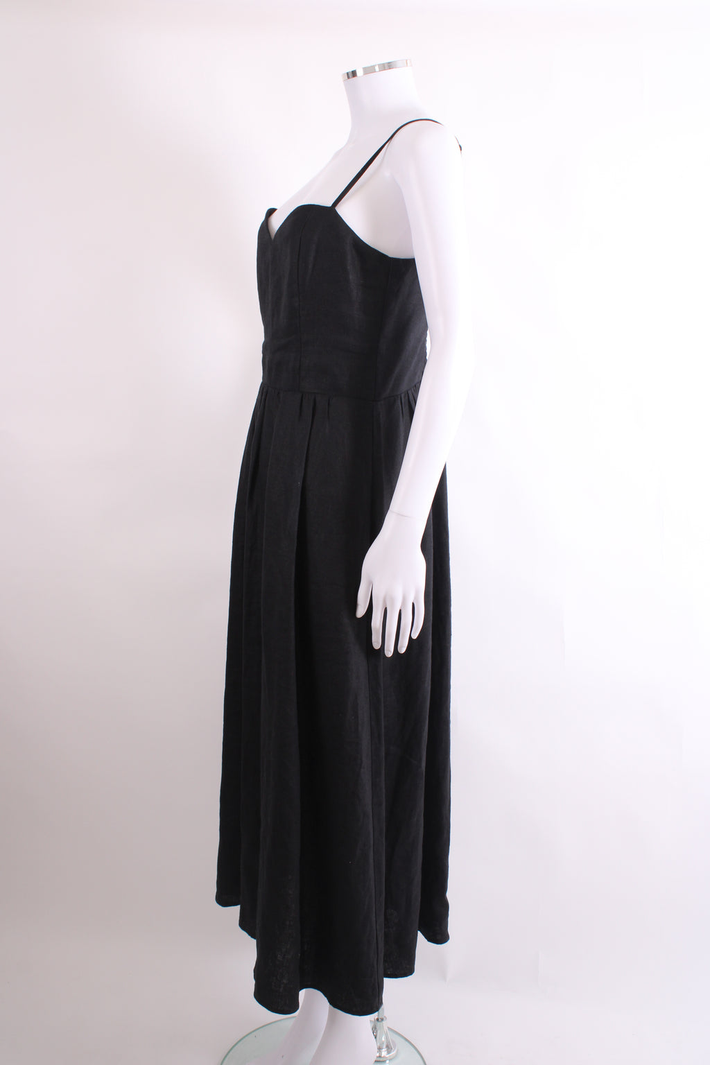 Reformation S/S Linen Dress Black 14