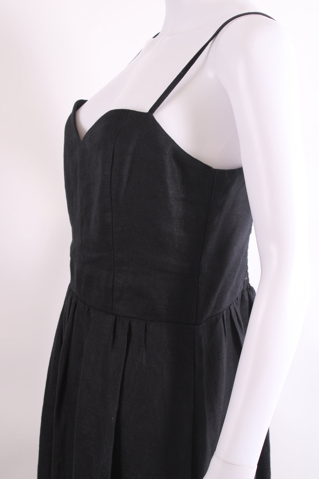 Reformation S/S Linen Dress Black 14