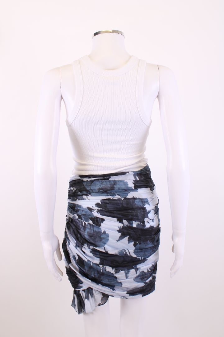 Alexandre Vauthier Print Ruched Skirt Blue/ Navy 10