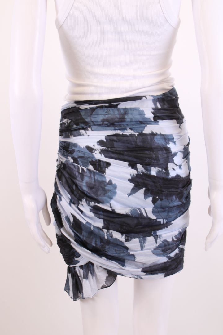 Alexandre Vauthier Print Ruched Skirt Blue/ Navy 10