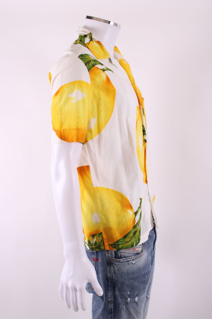 D&G S/S Lemon Print Shirt White/ Yellow M
