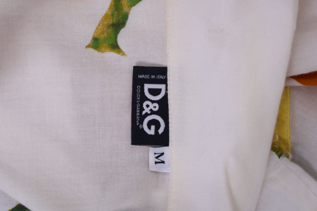 D&G S/S Lemon Print Shirt White/ Yellow M