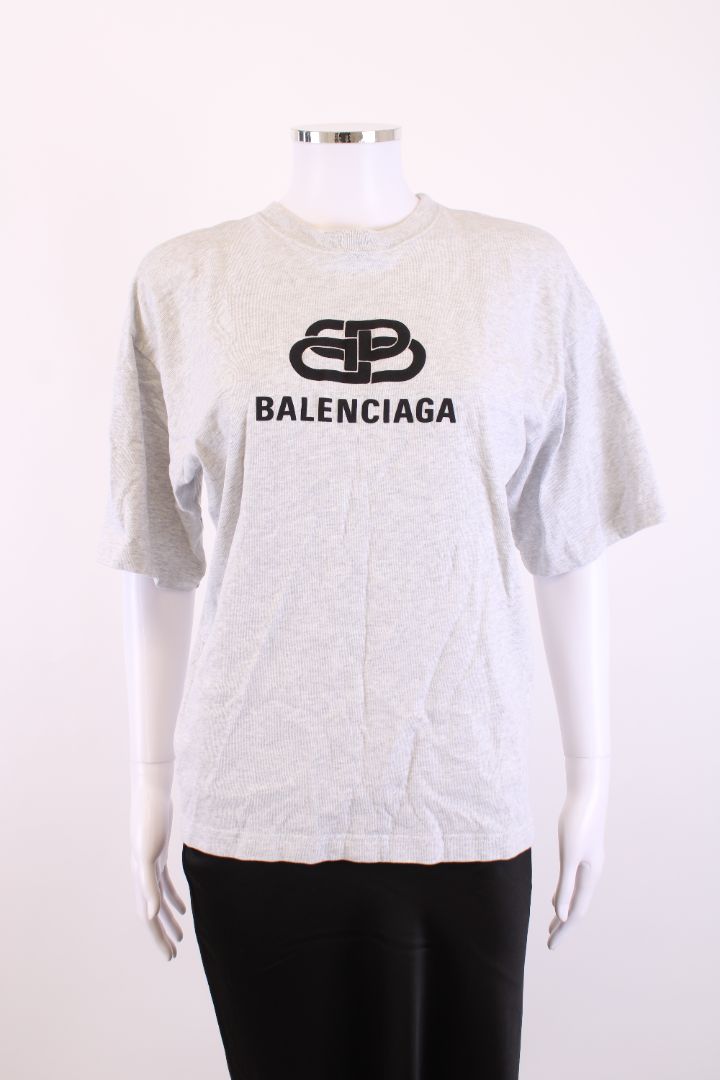 Balenciaga Logo T-Shirt Grey/ Black S
