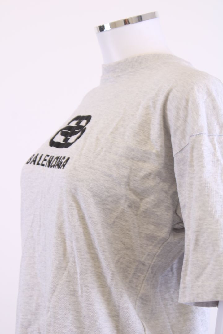 Balenciaga Logo T-Shirt Grey/ Black S