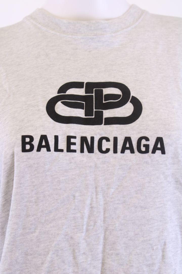 Balenciaga Logo T-Shirt Grey/ Black S