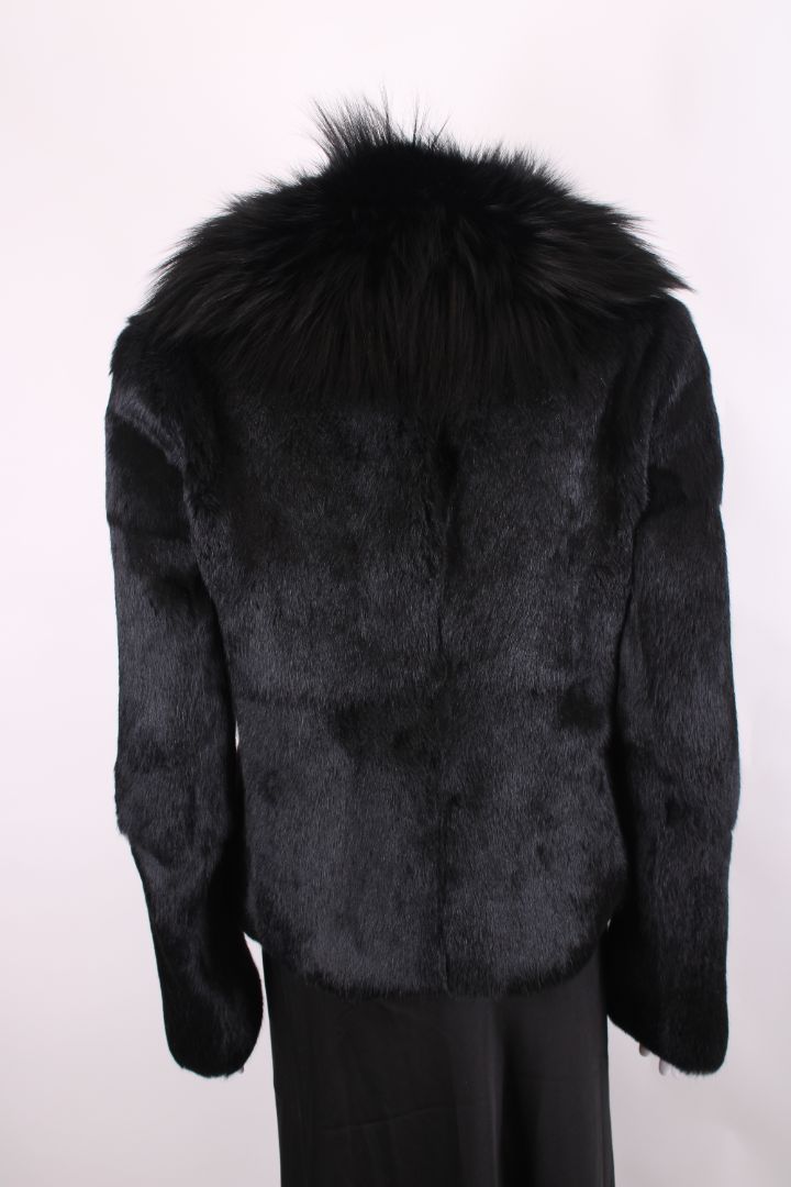 Dolce & Gabbana Rabbit and fox fur crop jacket Black S