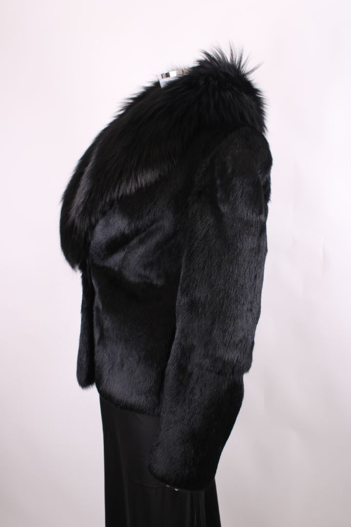 Dolce & Gabbana Rabbit and fox fur crop jacket Black S