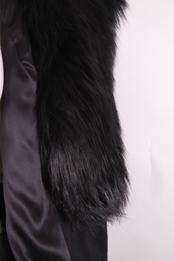 Dolce & Gabbana Rabbit and fox fur crop jacket Black S