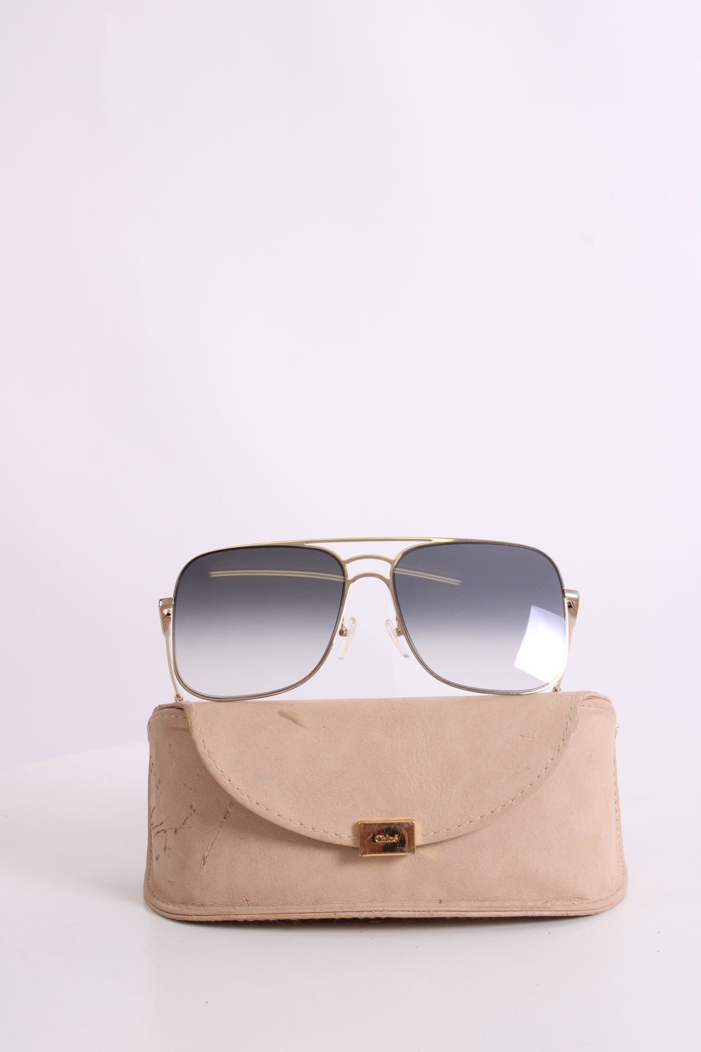 Chloe Blue Tint Sunglasses Silver