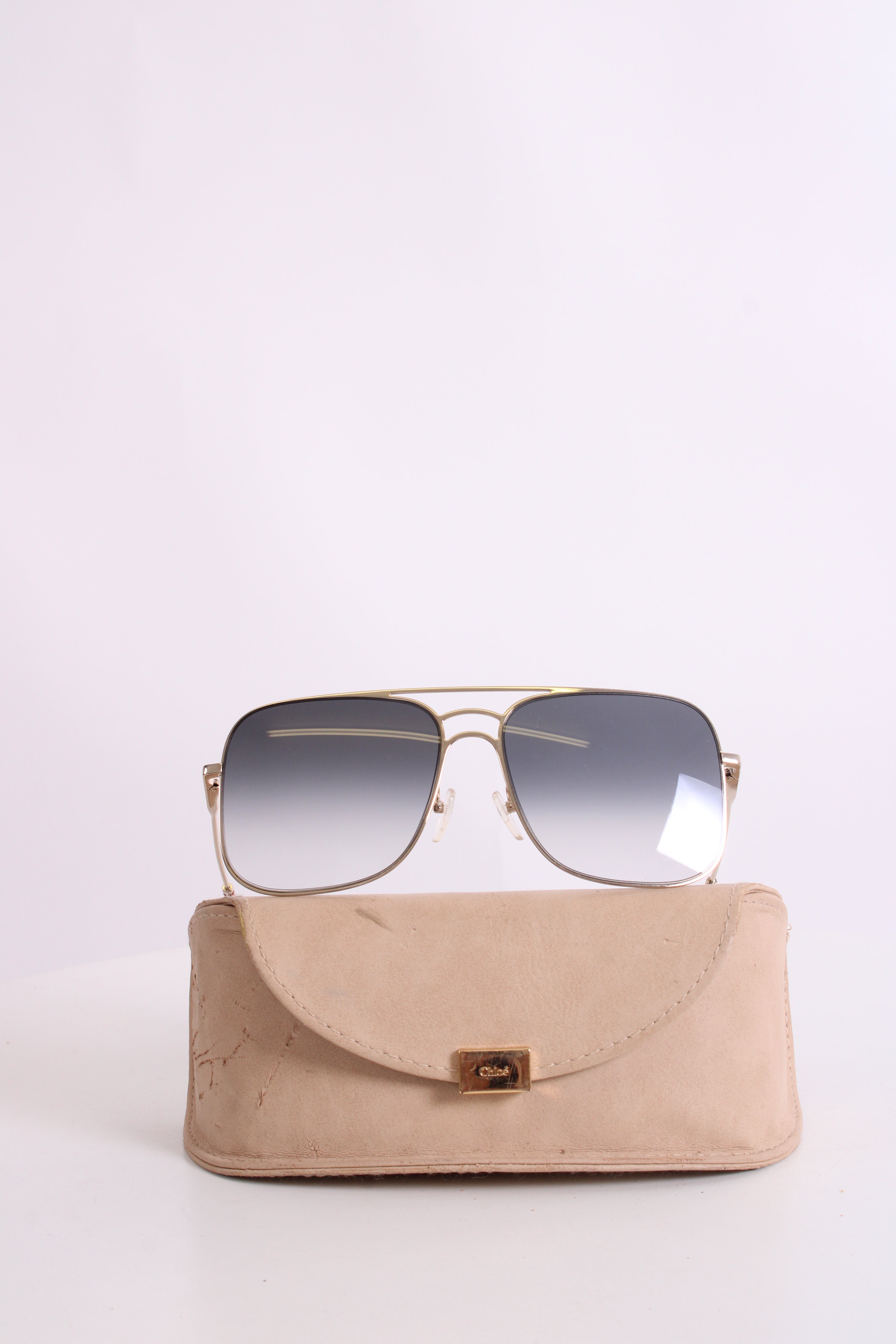 Chloe Blue Tint Sunglasses Silver