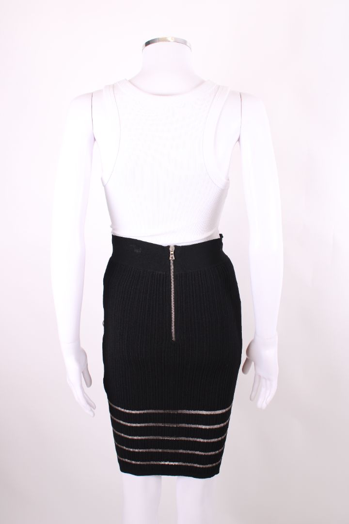 Balmain Knit Skirt Black & Grey S