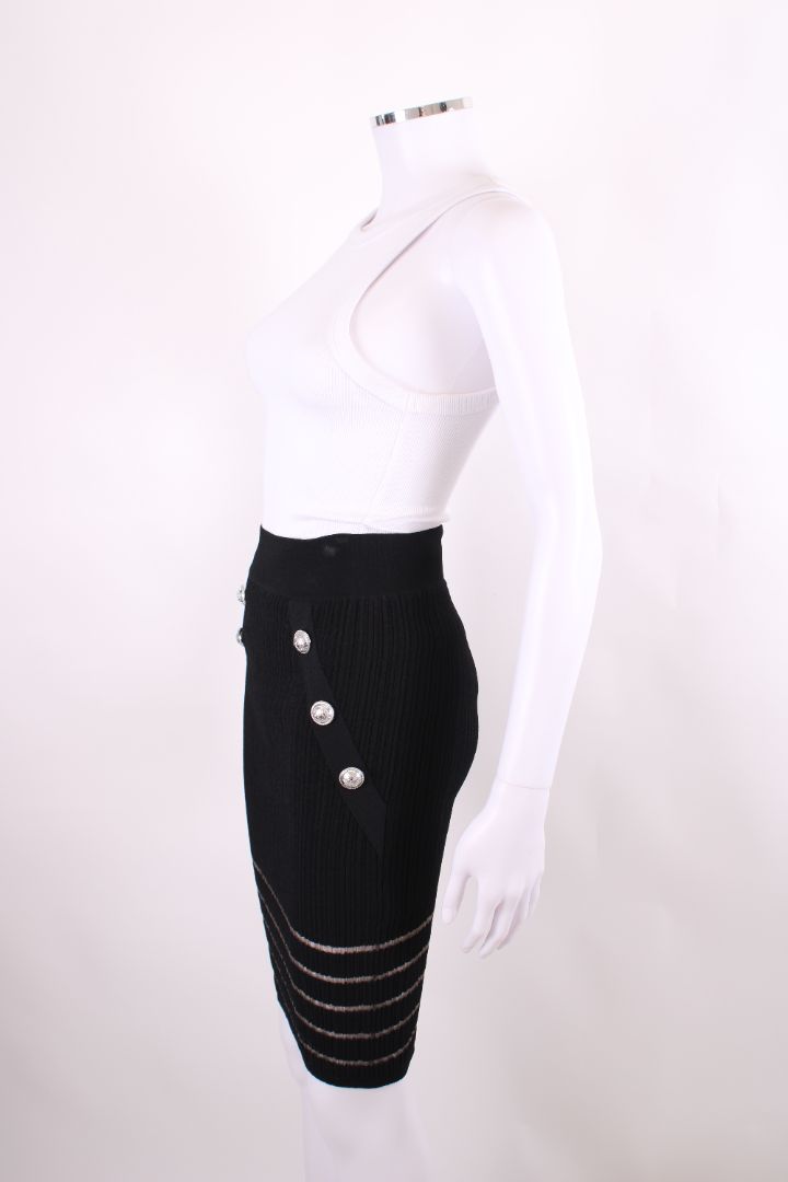 Balmain Knit Skirt Black & Grey S