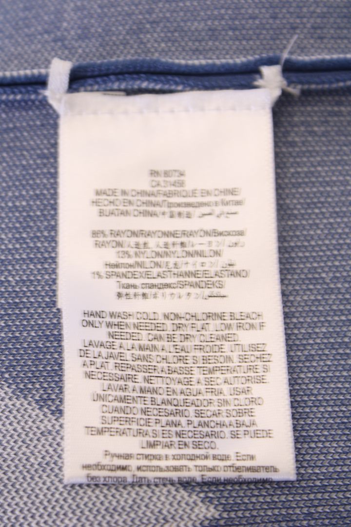 BCBGMAXAZRIA body con mini dress blue and white M