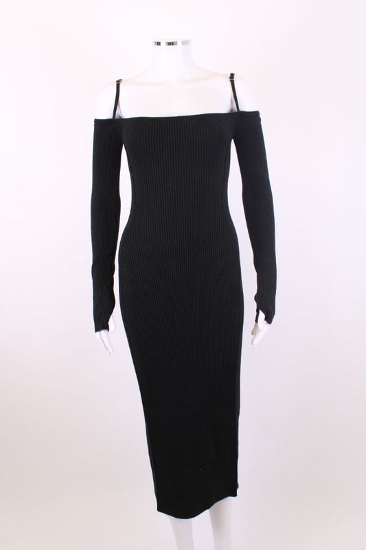 Jacquemus L/S Knit Dress Black 8