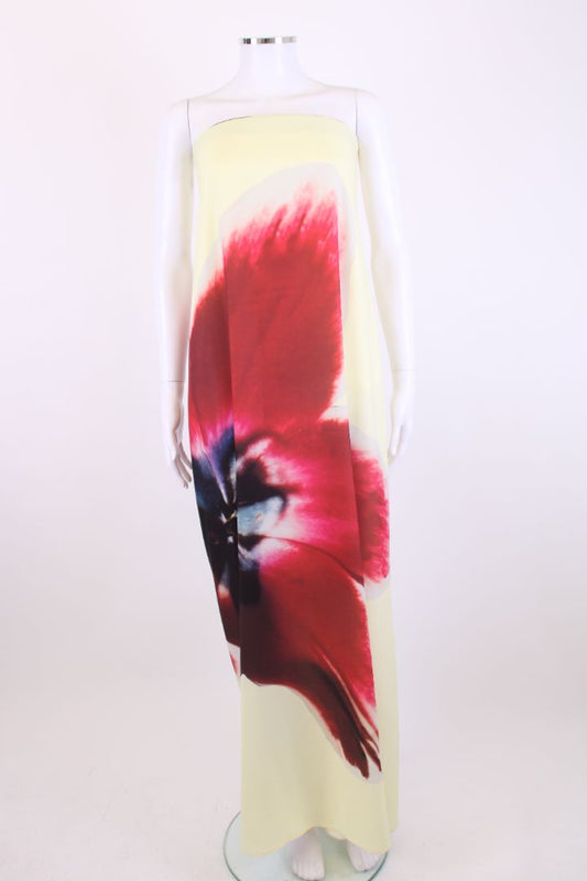 Rat & Boa Antheia Floral Strapless Dress Yellow/ Red XXS/ XS