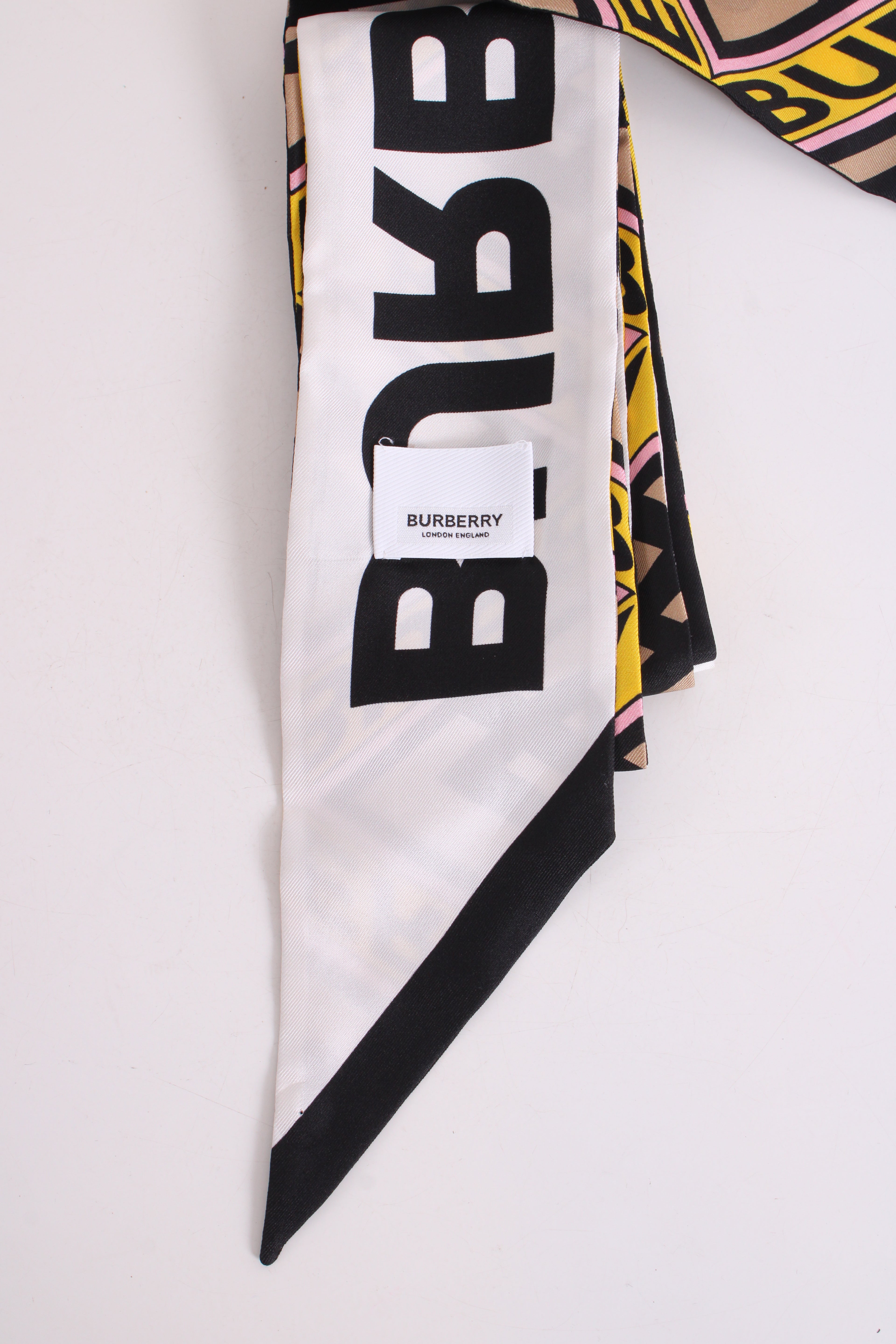 Burberry Double Side Logo Twilly Scarf Multi Coloured