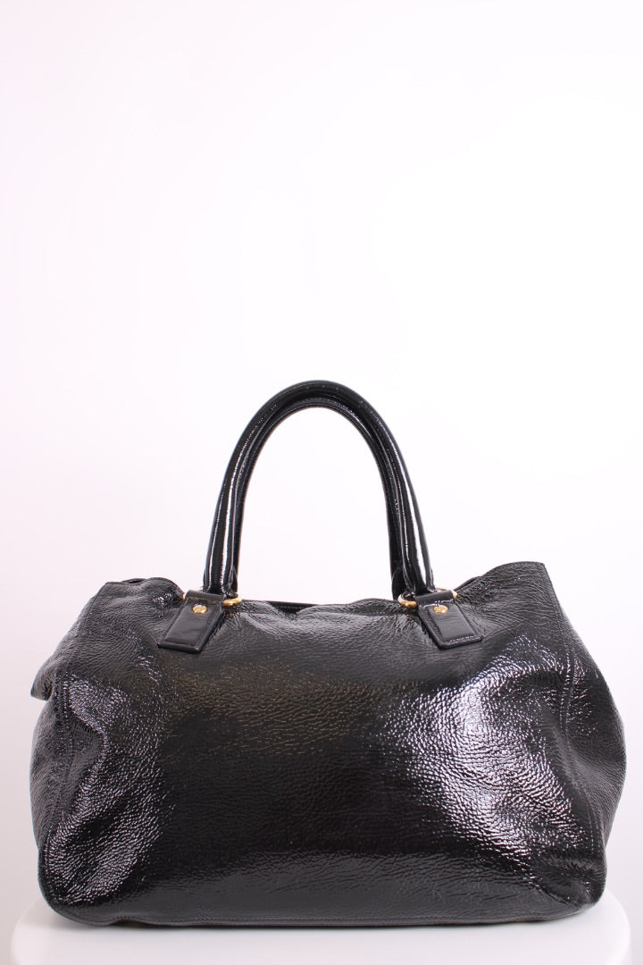 Prada Medium Bauletto Bag Patent Black Medium