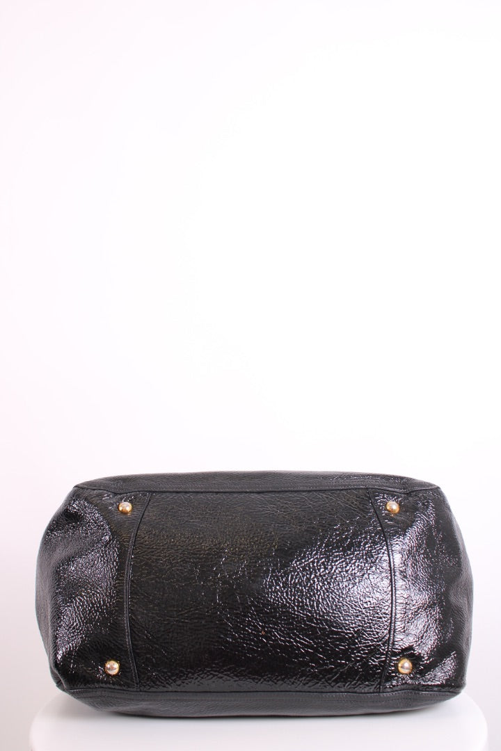 Prada Medium Bauletto Bag Patent Black Medium