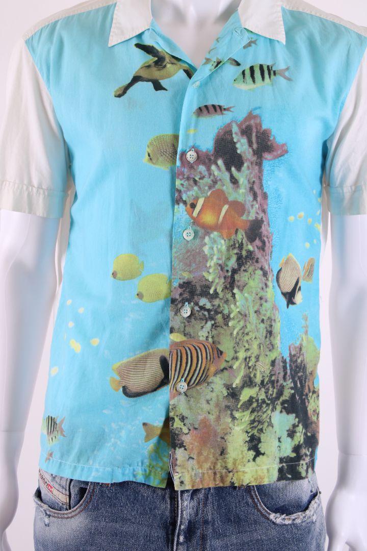 Dolce & Gabbana Vintage 2000s Underwater Fish Print Blue M