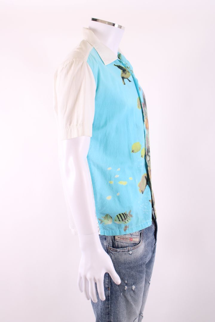 Dolce & Gabbana Vintage 2000s Underwater Fish Print Blue M