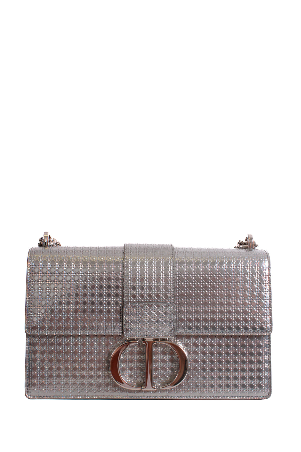 Christian Dior Cannage Montaigne Handbag Silver