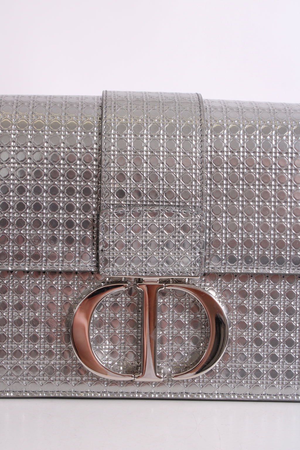 Christian Dior Cannage Montaigne Handbag Silver
