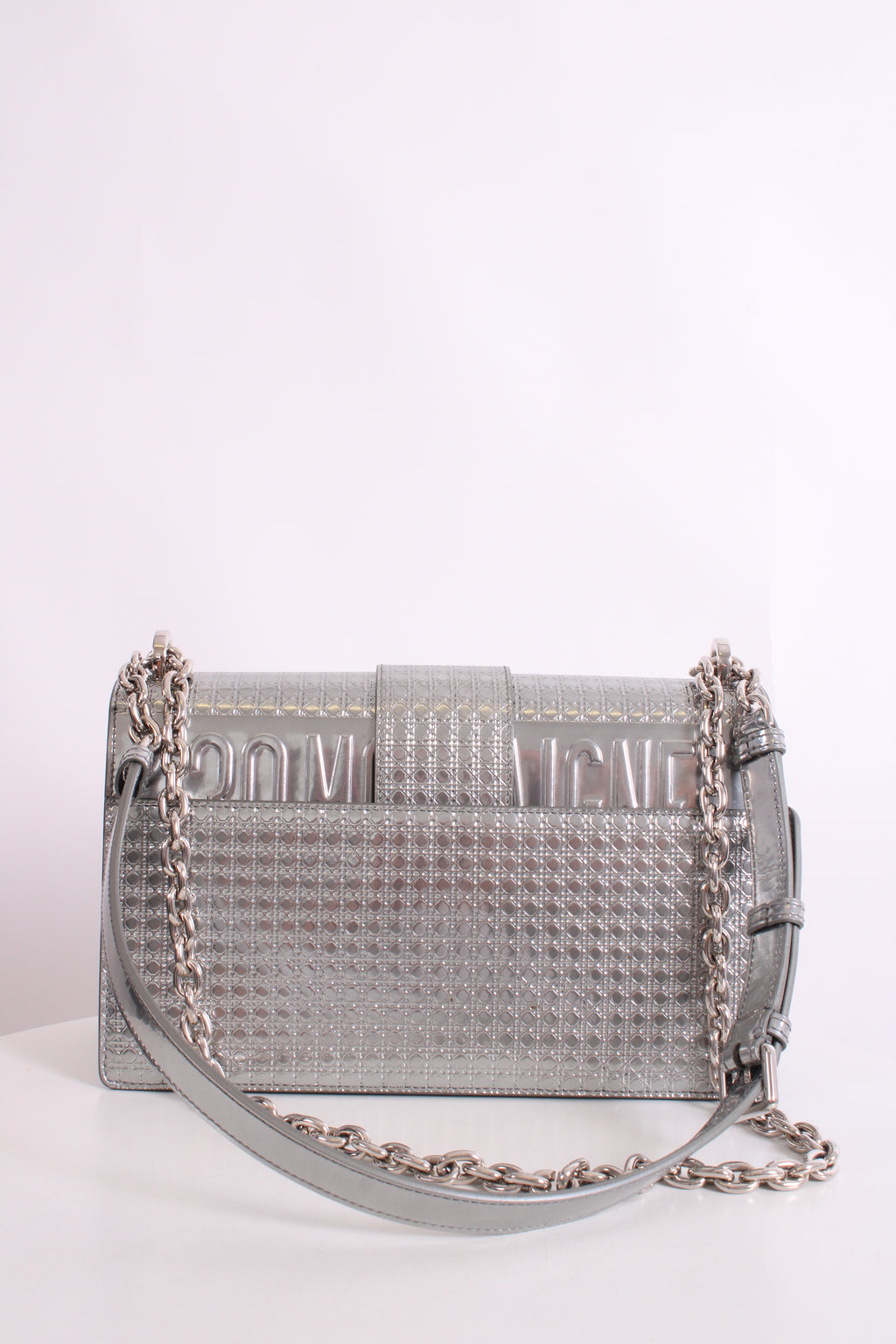 Christian Dior Cannage Montaigne Handbag Silver