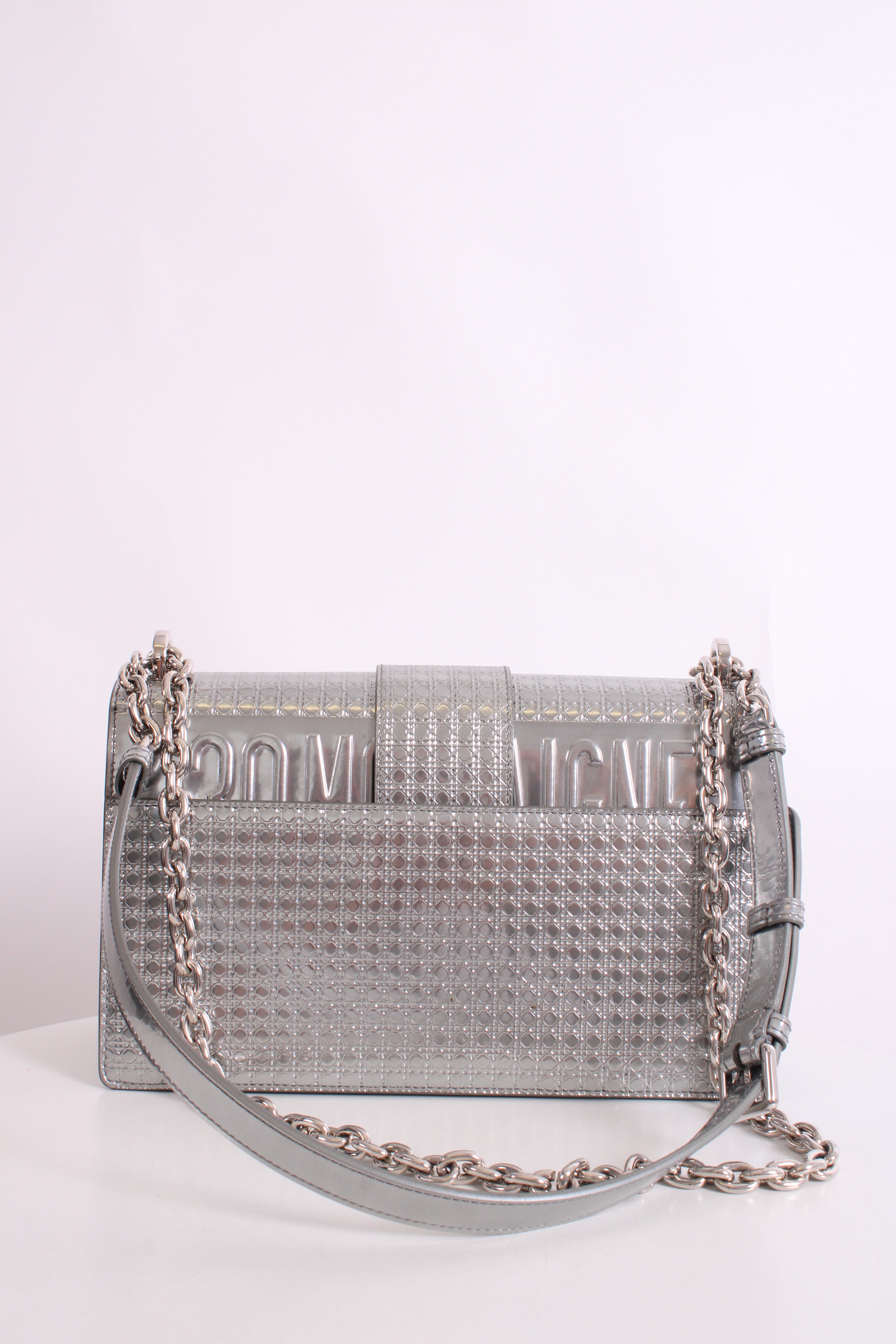 Christian Dior Cannage Montaigne Handbag Silver