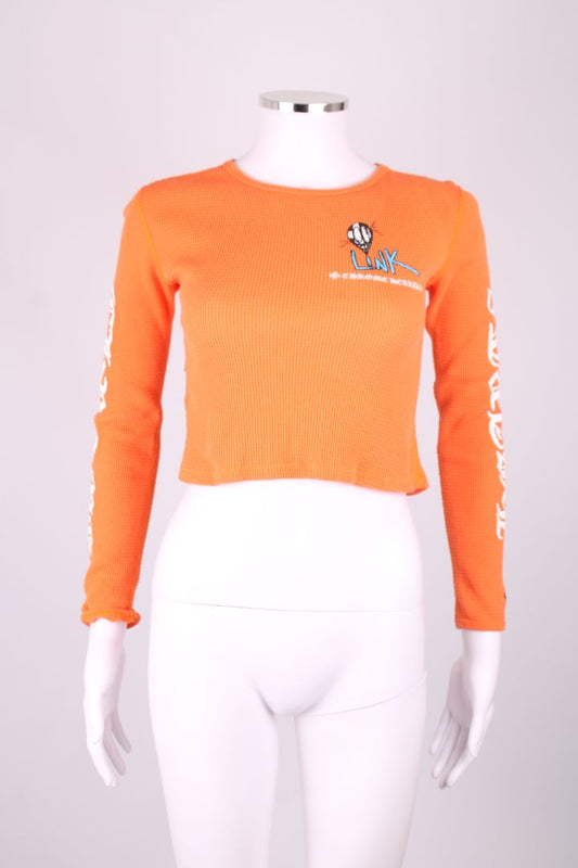 Chrome HEARTS Long Sleeve crop top Orange XS
