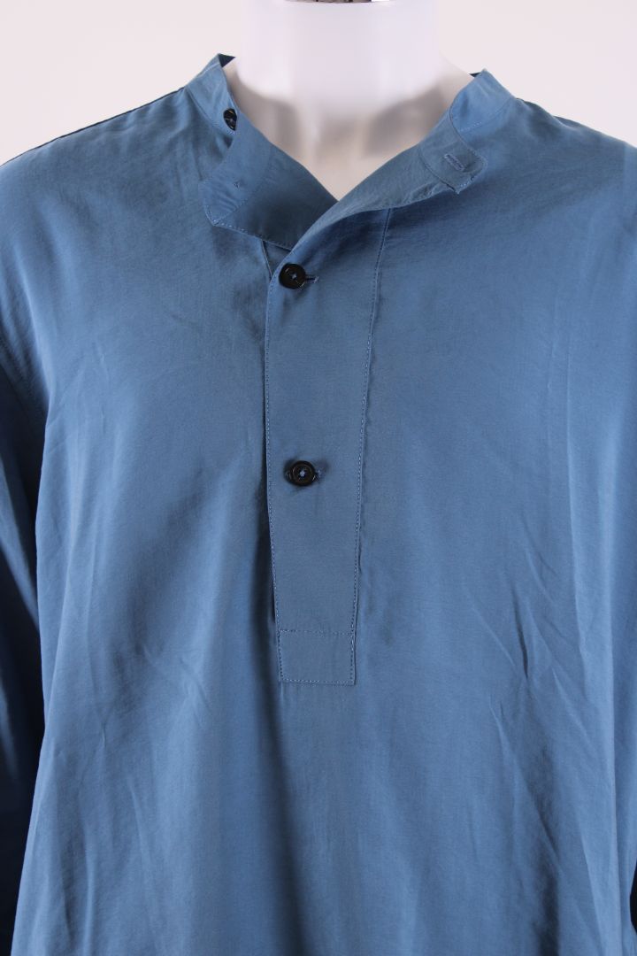 Emporio Armani 3/4 Button Side Zip Shirt Blue L